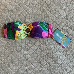 Carlos Falchi & Mark Rio Collection Tropical Bikini Top Size Small NWT